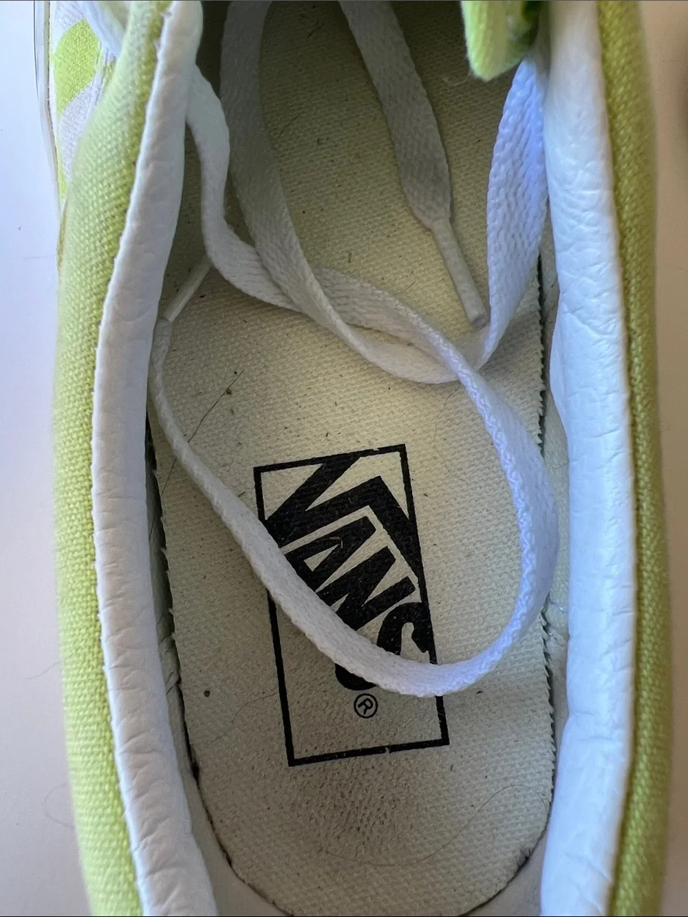 Vans Kids Checkerboard Lace-Up Sneakers - Neon Lime/White